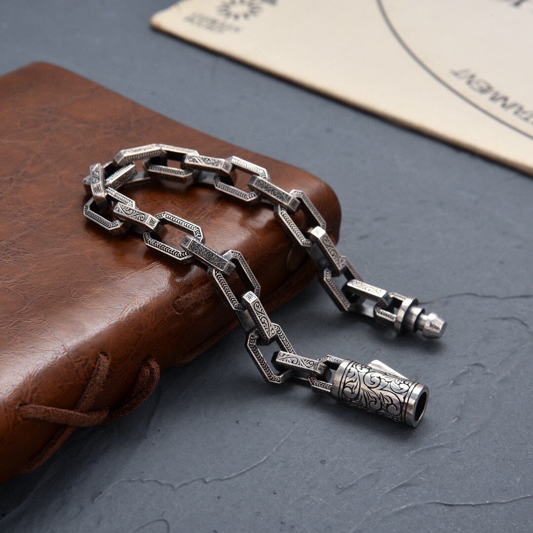 🎉⏰Oferta por tiempo limitado:🔥Pulsera de cuentas retorcidas de plata S925 para hombre