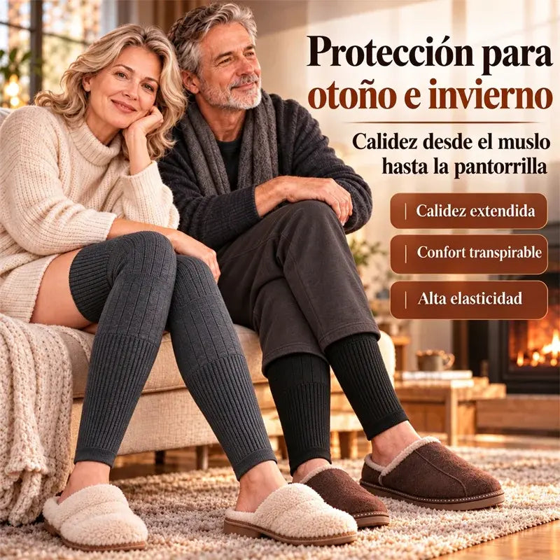 🧦❄️ Rodilleras Térmicas de Invierno con Forro Polar | Calentadores de Rodilla Extra Largos para Hombre y Mujer