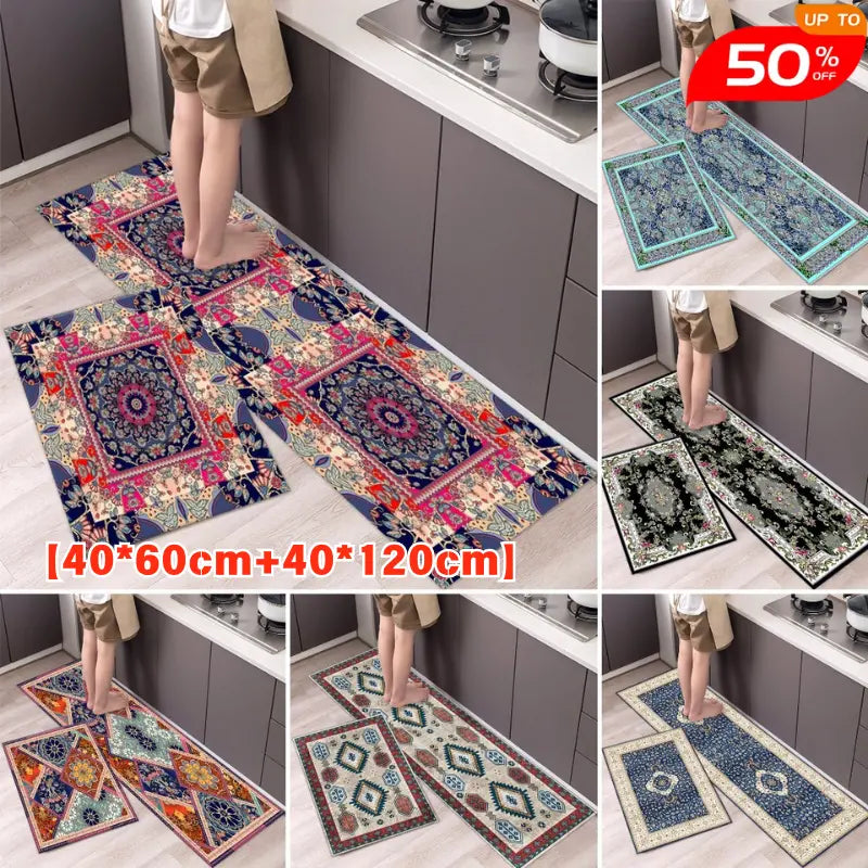 🧽 (40*60 cm + 40*120 cm)✨ Alfombra de cocina de diatomita antideslizante súper absorbente