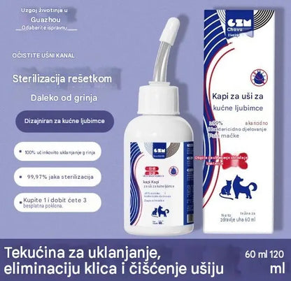 【2 komad】Sredstvo za čišćenje ušiju za pse i mačke