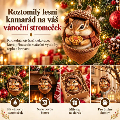 🎉【Kupte 6 kusů a získejte 6 kusů zdarma】12 kusů za 540 Kč🤩 🎁Nový 2D akrylový vánoční design se zvířaty ve tvaru šišky