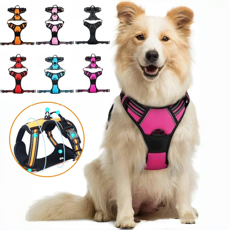 💥【Chaleco + cordón reflectante】Chaleco porta-correa para mascotas de 4 a 45 kg [con correa]