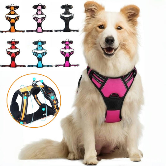 💥【Chaleco + cordón reflectante】Chaleco porta-correa para mascotas de 4 a 45 kg [con correa]
