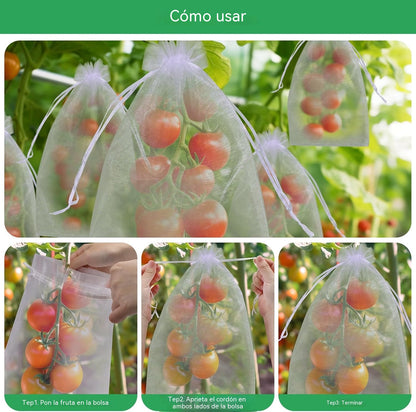 🔥【50 piezas（24*38cm）】Red de insectos para moscas de frutas, red de protección de árboles de paisaje para pájaros, bolsas de red de jardín para proteger flores, plantas, frutas, verduras