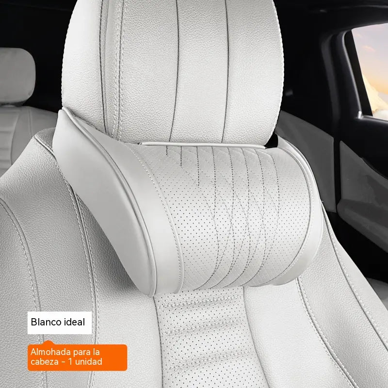 🚗💤 ¡Alivia la fatiga al conducir! Almohada universal de espuma viscoelástica para el cuello y el reposacabezas del coche, cojín ergonómico para viajes largos por carretera.