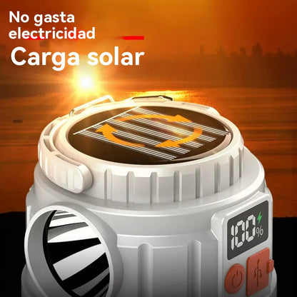 🏕️🌞Luz de camping con pantalla digital recargable solar LED multifunción de emergencia para exteriores