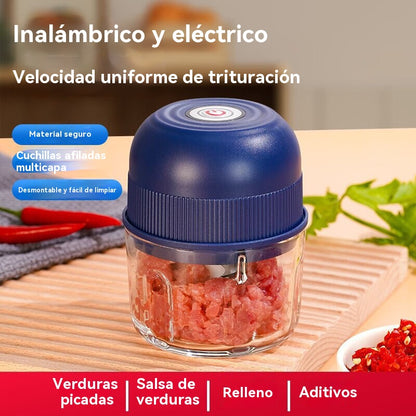 Picadora eléctrica de ajo, mini picadora portátil de verduras