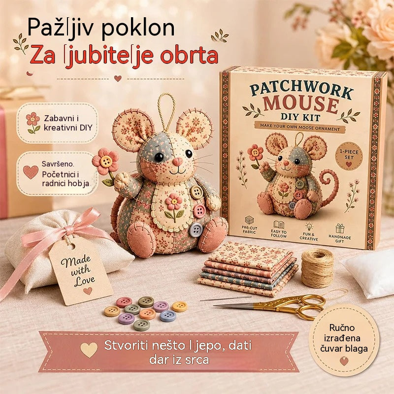 🧵Komplet za šivanje plišanih predmeta s vintage mišem