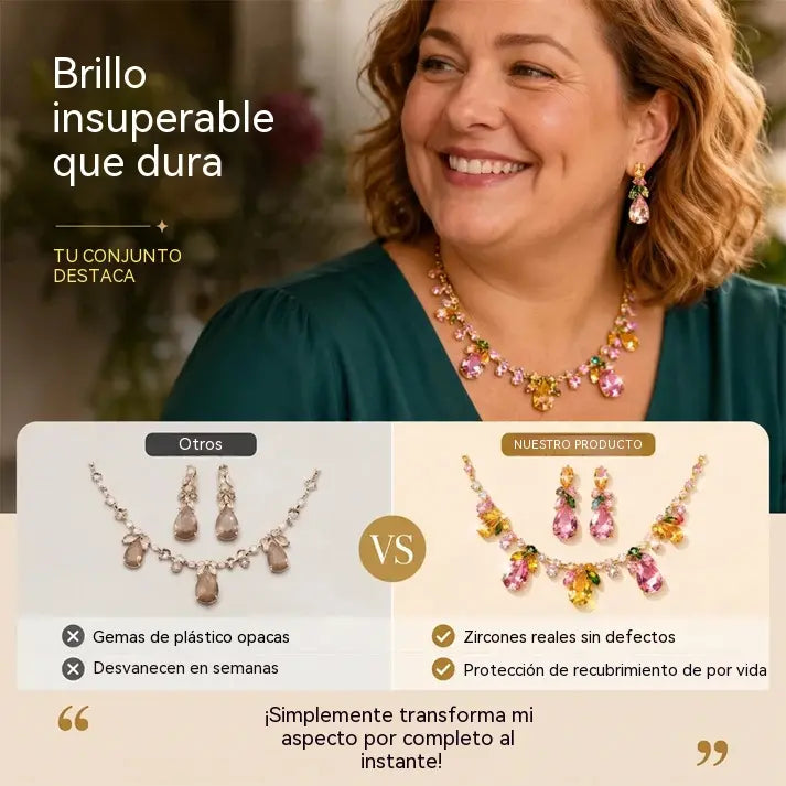 🌷👑Elegante conjunto de collar y pendientes de tulipán