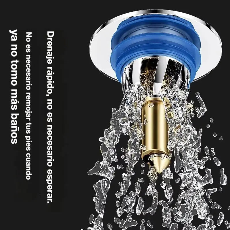 🏠🧰🔥【Compra 1 y llévate 2 gratis】Cubierta de sellado con núcleo de rebote antiolor para desagüe de piso de baño, tipo universal accionado con pie a presión.