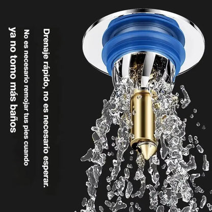 🏠🧰🔥【Compra 1 y llévate 2 gratis】Cubierta de sellado con núcleo de rebote antiolor para desagüe de piso de baño, tipo universal accionado con pie a presión.