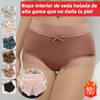 【6 piezas 27 euros】 Ropa interior de satén de seda suave, transpirable y elegante【40-75kg】