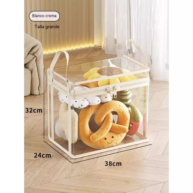 🎁 Caja de almacenamiento de tela transparente | Organizador de armario plegable – ¡Perfecto para ropa, juguetes, mantas y más! 🧸👕📦