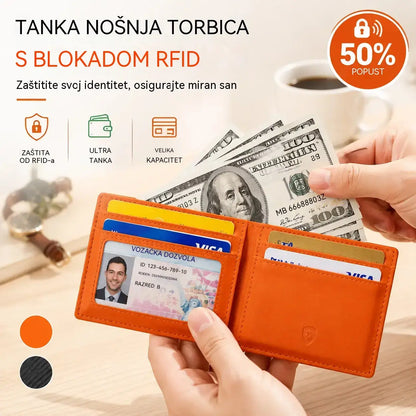 Muški novčanik uskog kroja sa RFID zaštitom