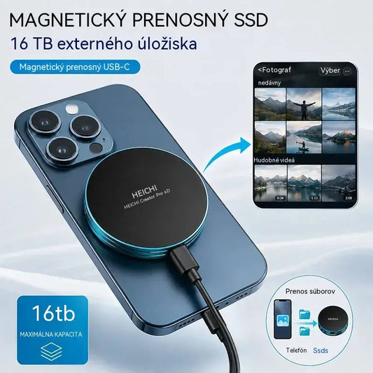 🧲 16 TB hiter magnetni prenosni SSD | Hitrost prenosa 1050 MB/s in združljivost z več napravami ⚡