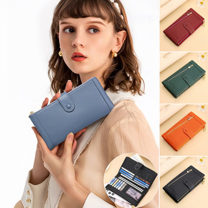 💰【Oferta por tiempo limitado】Cartera de cuero genuino retro de moda para mujer más vendida en 2026, multicapa de gran capacidad