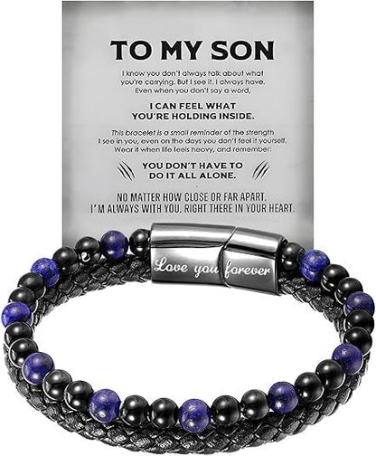 🔥Compra 1 y llévate 1 gratis🔥📿Pulsera magnética de cuero con diseño de ojo de tigre para hombre