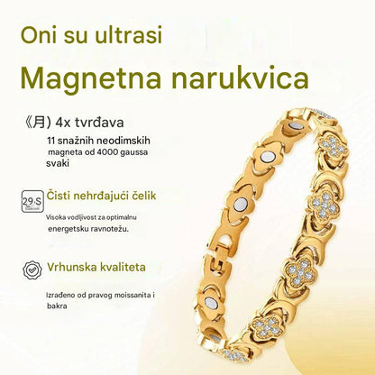 Magnetna narukvica Clover Diamond - Otkrijte svoju tajnu za ublažavanje stresa, magnetsko poboljšanje dobrobiti
