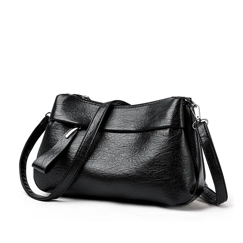 Nuevo bolso bandolera de piel suave y elegante para mujer, de tres compartimentos y gran capacidad.