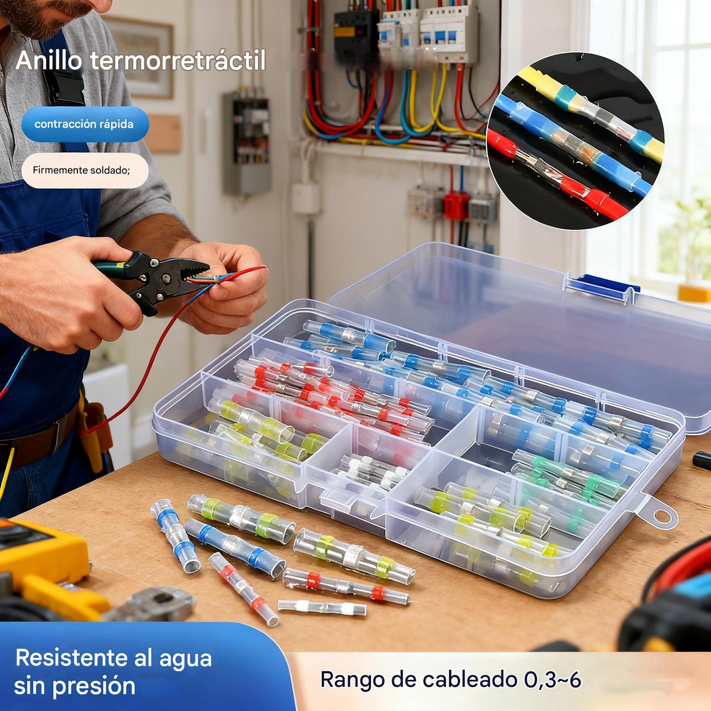 🛠️🔥【200 piezas】🔥Manguito de sellado de reparación de rotura de cable multifuncional, kit de conector de soldadura termorretráctil de conector de cable