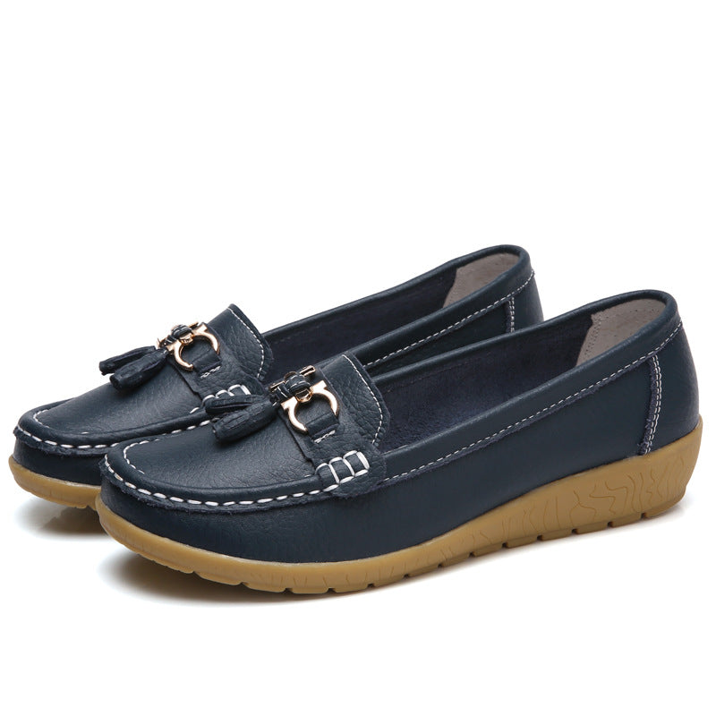 👟【35-44】Nuevos zapatos casuales de cuero genuino para mujer, moda 2026