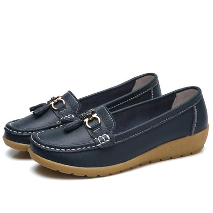 👟【35-44】Nuevos zapatos casuales de cuero genuino para mujer, moda 2026
