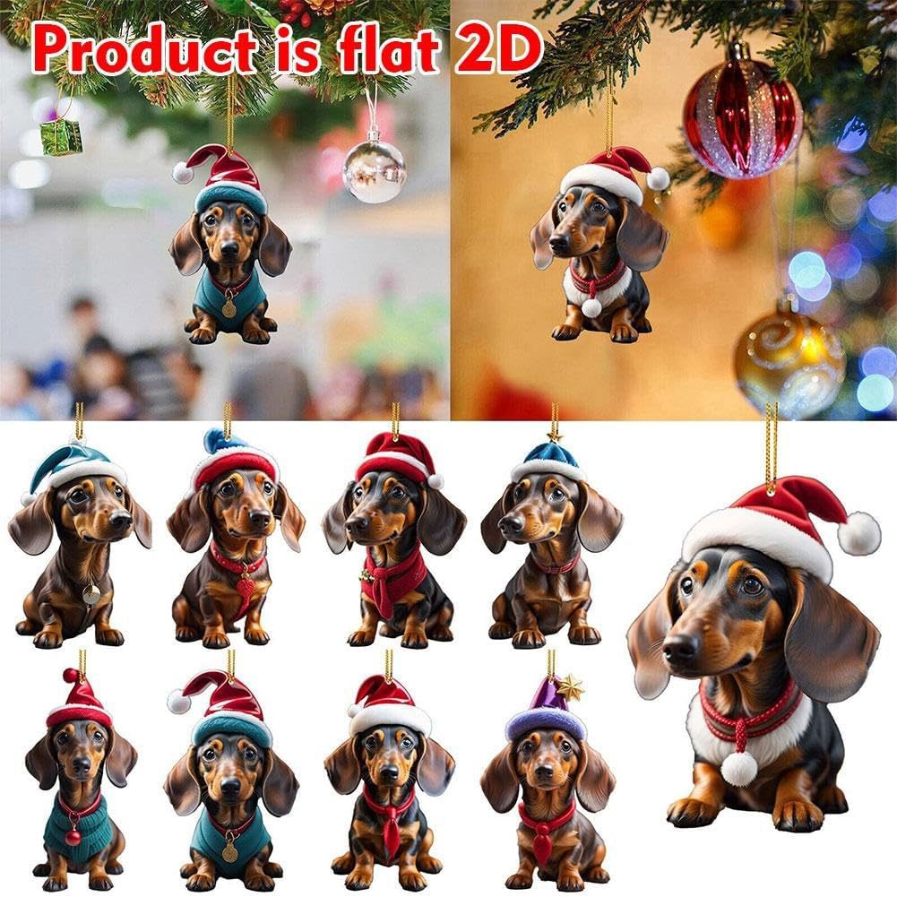 🎄【9 komada】🐕 Ukrasi za božićno drvce u obliku štenaca
