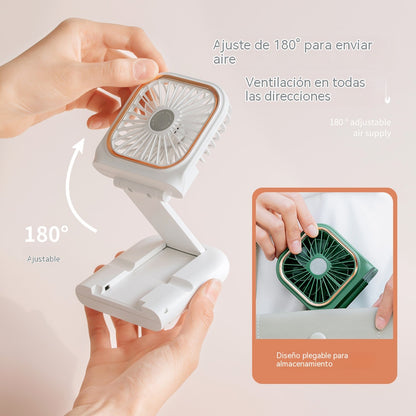 🔥Ventilador portátil plegable 4 en 1 con carga USB de alta velocidad (ventilador/soporte para teléfono/batería externa/refrigeración)