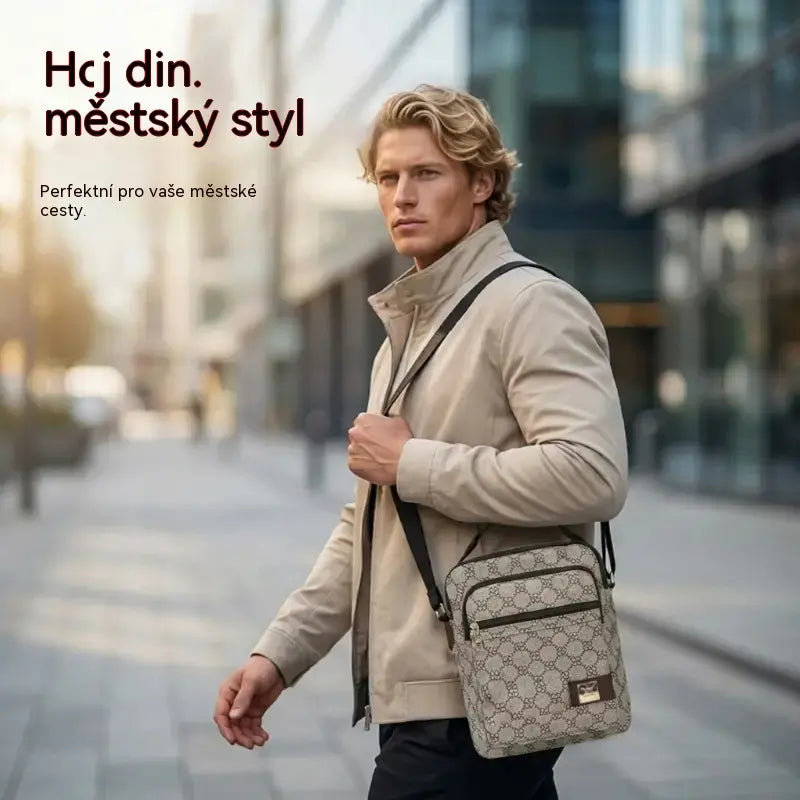 💞🧳Nová pánská taška přes rameno s velkou kapacitou, ze syntetické kůže (PU)