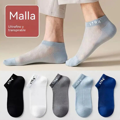 🔥🧦【10 pares】(Tallas 35-48) Calcetines cortos transpirables y resistentes al olor para hombre, nuevos para el verano