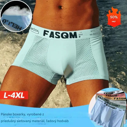 💥👍【Kúpte 3 kusy, získajte 3 zadarmo】【L-4XL】Pánske priedušné sieťované boxerky Ice Silk