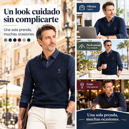 👔Rebajas de fin de año🔥【M-4XL】Conjunto de dos piezas de cachemir premium para hombre, cálido y versátil.