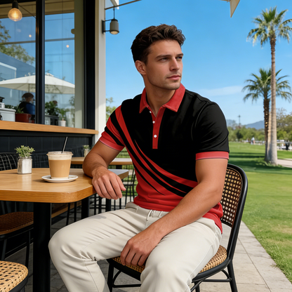 🔥【50%OFF】👔【S-6XL】Nueva camisa polo de verano para hombre con estampado 3D a rayas