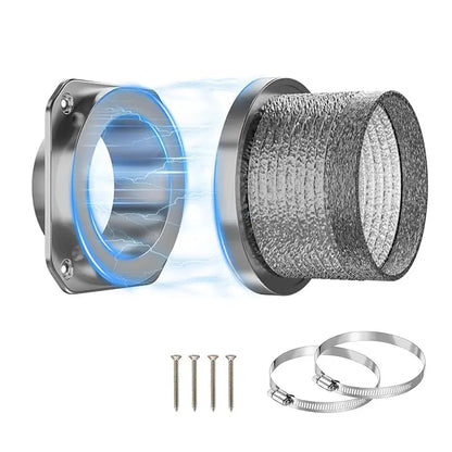 Conector de ventilación sellado para secadora con acoplador magnético