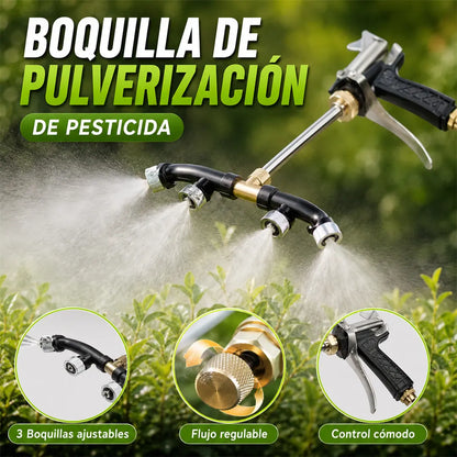Nueva pistola pulverizadora de área amplia con niebla fina de cuatro cabezales en forma de abanico de acero inoxidable a prueba de óxido