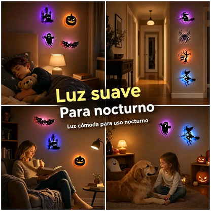 【1 juego de 8 piezas】Solo 24 euros👻Pegatinas de pared de Halloween que brillan en la oscuridad