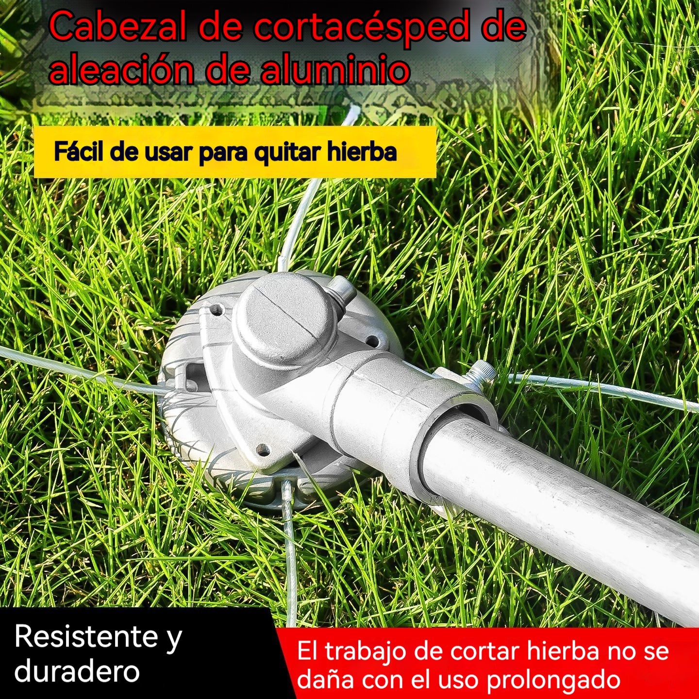 💯【50%OFF】Cabezal desbrozador universal de aleación de aluminio reforzado para cortacésped