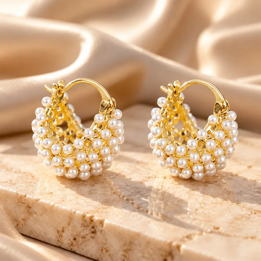 ✨ Pendientes Franceses con Perlas | Diseño Elegante y Sofisticado para Mujer