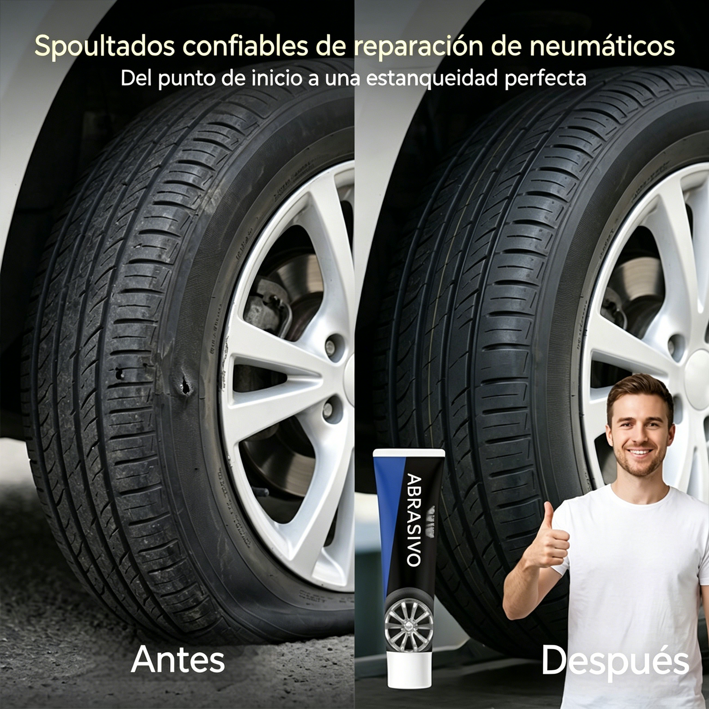 🔥【Compra 1 y llévate 1 gratis】✨Kit de pegamento para reparación de neumáticos: secado rápido, fuerte adherencia, pago contra entrega.