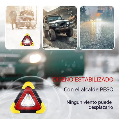 Luz de advertencia triangular solar de emergencia tres en uno