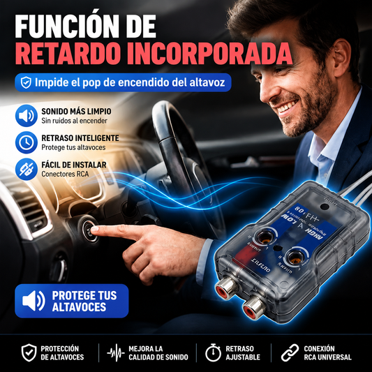 🚗🎵【compre uno y llévese otro gratis】【2 piezas 25 euros】⏰Convertidor de impedancia de alta a baja para audio de automóvil con función de retardo FH-108 FH-128