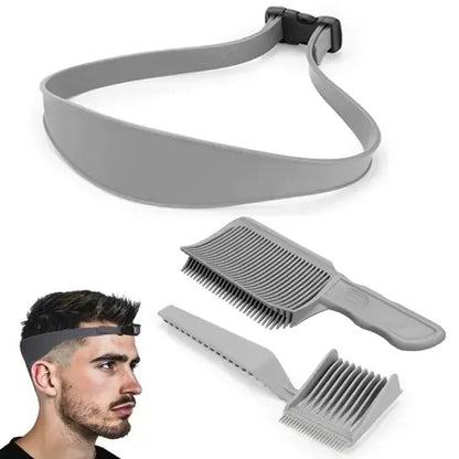 【3 piezas】Kit de barbería para estilizar y posicionar el cabello masculino con bordes de recorte curvos, peinado de corte propio.
