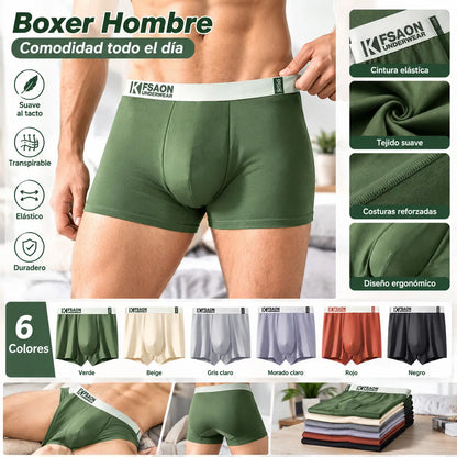 【6 piezas】【40-95 kg】 Calzoncillos bóxer nuevos de algodón puro para hombre, tallas grandes