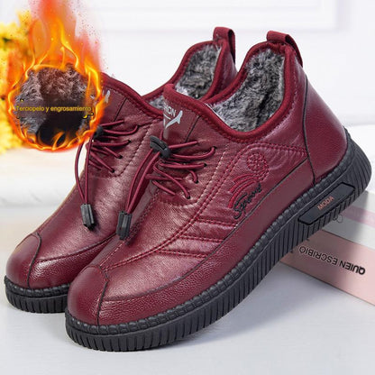 🔥【35-41】2026 Otoño e Invierno nuevas botas de cuero suave antideslizantes cálidas de cuero suave y terciopelo para mujer