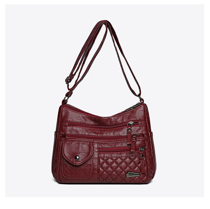 🔥【Oferta por tiempo limitado. Rebajas de fin de año.】Bolso de cuero suave de gran capacidad y múltiples capas para mujer