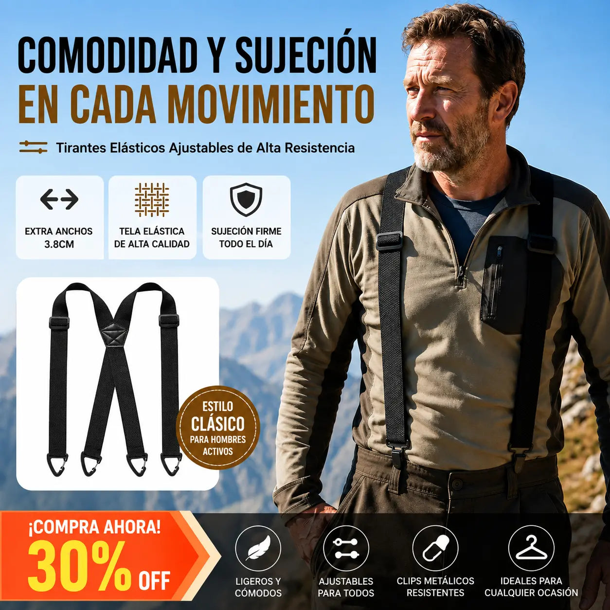 📢📢¡50% DE DESCUENTO! 🧷Corsés de hombre con espalda cruzada y clips🧷