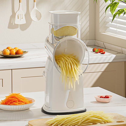 Cortadora de verduras de tambor multifuncional con manivela