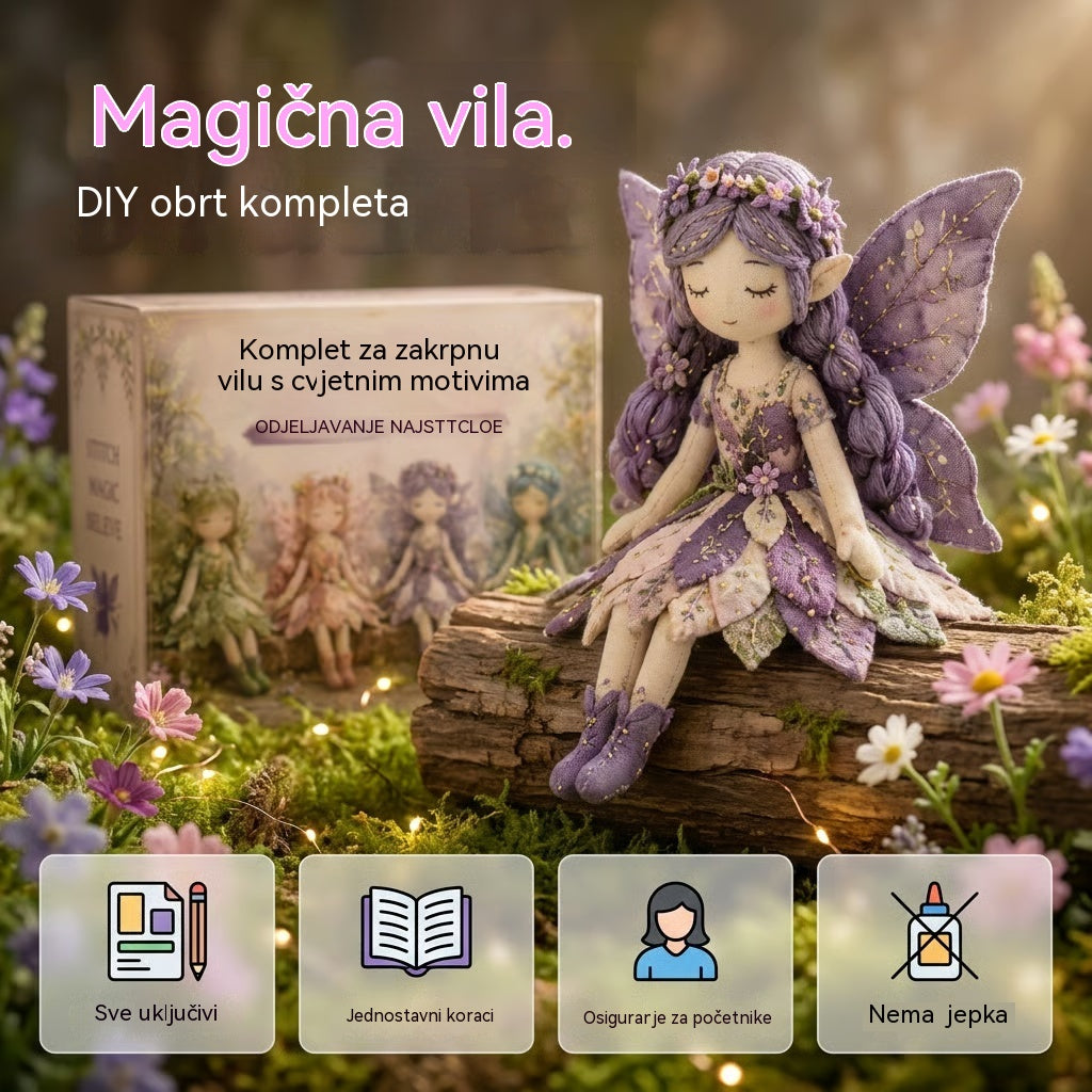🌸50% popusta - Serija za šivanje bajki - DIY set za lutku vile s patchwork motivima✨👼