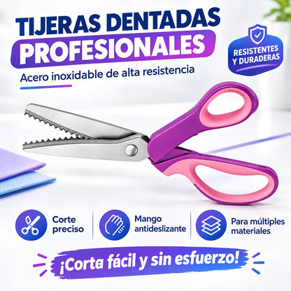 ✂️ Tijeras Dentadas Multiusos de Corte en Zigzag – Para Tela, Papel y Manualidades 🧵