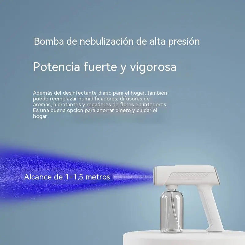 Pistola pulverizadora nano inalámbrica: niebla ajustable, sin cables. Perfecta para desinfectar y quitar el polvo. ¡Un elemento esencial para la limpieza! 🔫🌿